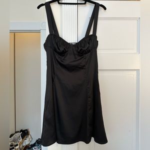 Weworewhat black silky mini dress